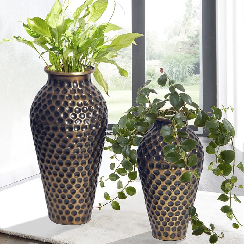 Dalilo Vase 51 cm Sett med 2 - Antikk gull med mørk patina - Innredning - Vaser