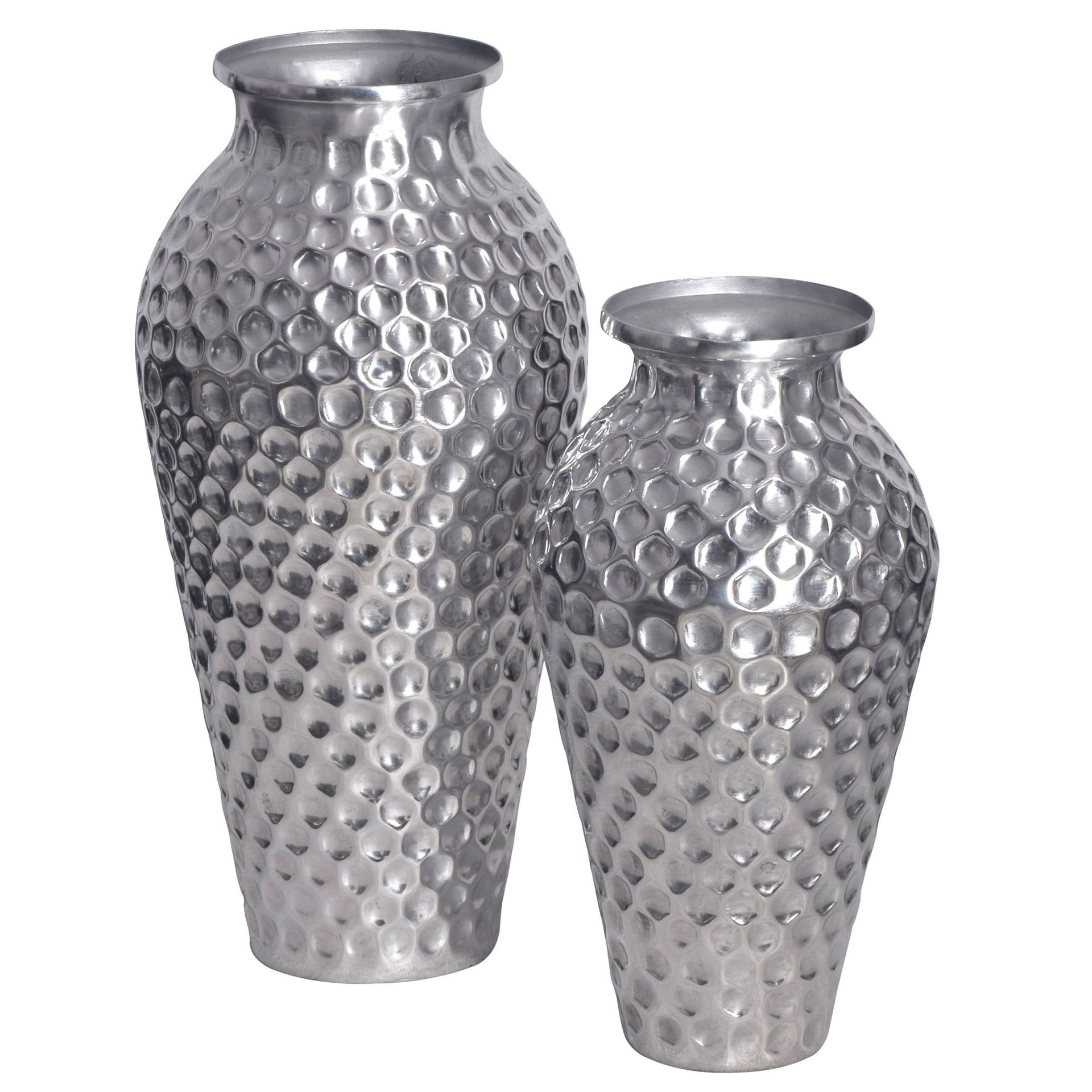 Dalilo Vase 51 cm Sett med 2 - Sølvfarget