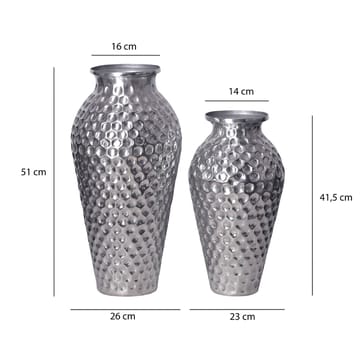 Dalilo Vase 51 cm Sett med 2 - Sølvfarget - Innredning - Vaser