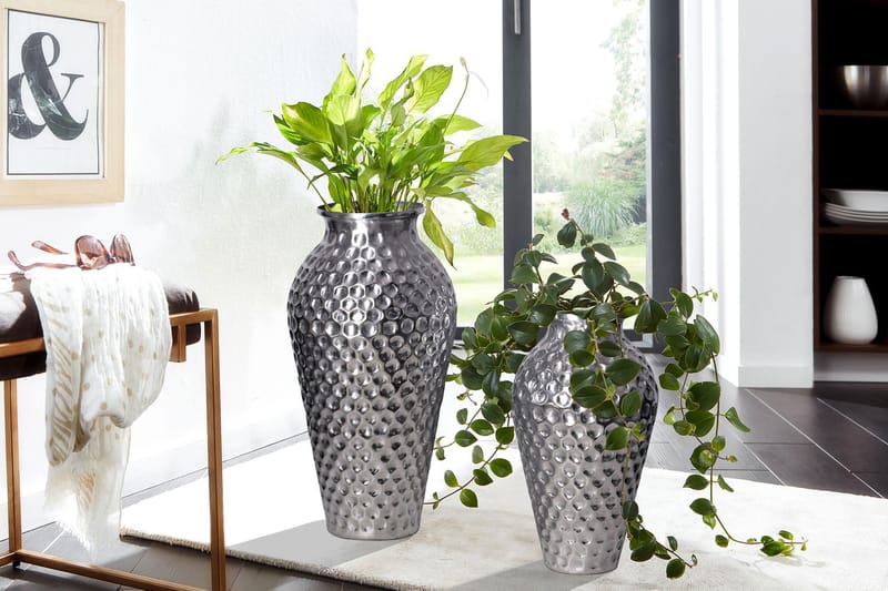Dalilo Vase 51 cm Sett med 2 - Sølvfarget - Innredning - Vaser