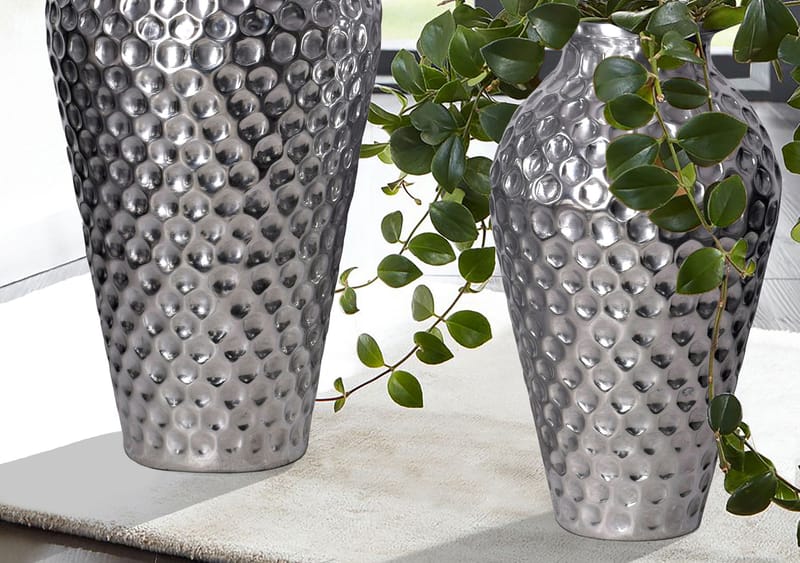 Dalilo Vase 51 cm Sett med 2 - Sølvfarget - Innredning - Vaser