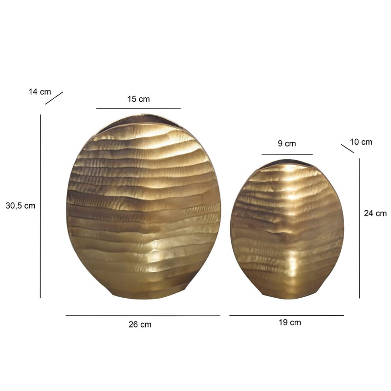 Dalira Vase 31 cm sett med 2 - Gullfarget - Innredning - Vaser