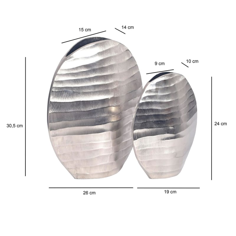 Dalira Vase 31 cm sett med 2 - Sølvfarget - Innredning - Vaser