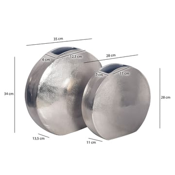 Dalora Vase 34 cm sett med 2 - Sølvfarget - Innredning - Vaser