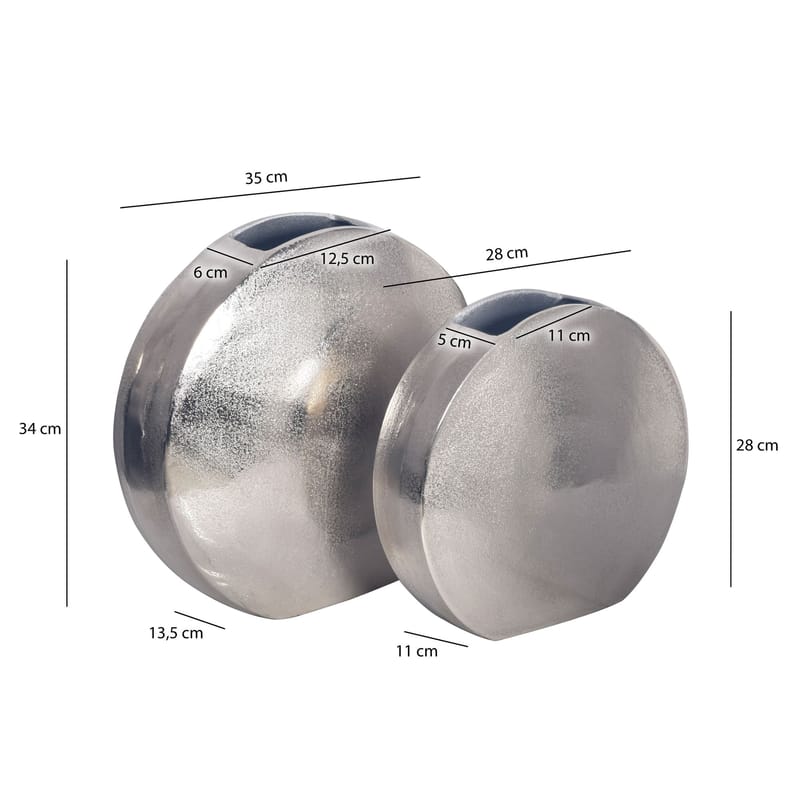 Dalora Vase 34 cm sett med 2 - Sølvfarget - Innredning - Vaser