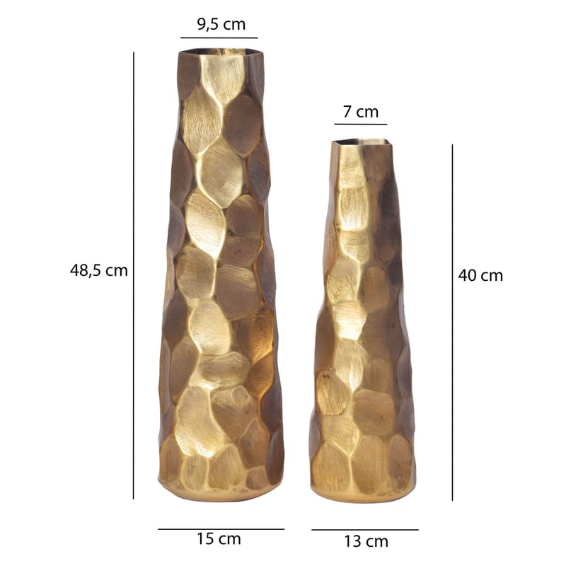 Daluna Vase 49 cm sett med 2 - Gullfarget - Innredning - Vaser - Sylindervase