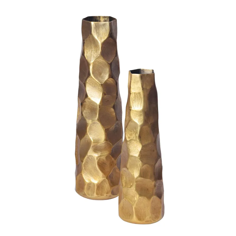 Daluna Vase 49 cm sett med 2, Gullfarget