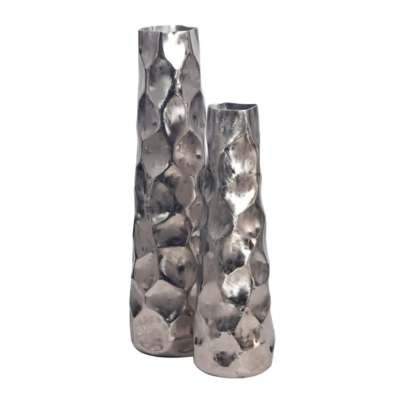 Daluna Vase 49 cm sett med 2, Sølvfarget