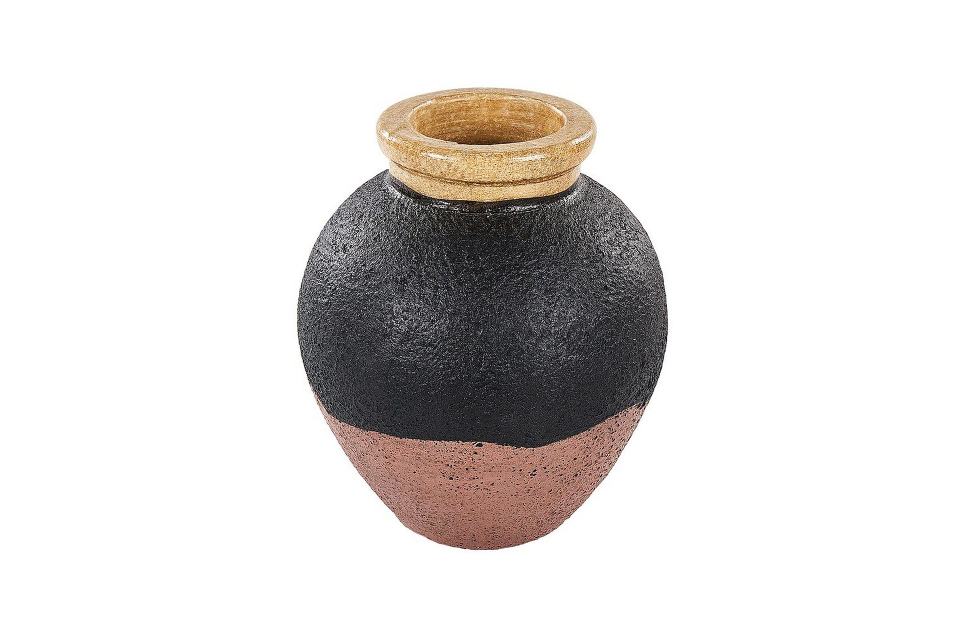 Dekorationsvas Beliani Daulis Black\|\|Pink\|\|GOLD -