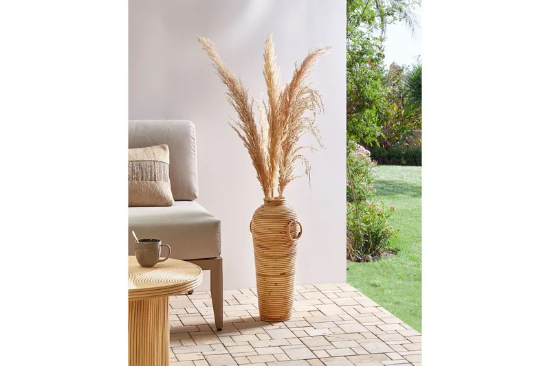 Dekorationsvas Beliani Elatia 20x20x50 cm Nature - Innredning - Vaser