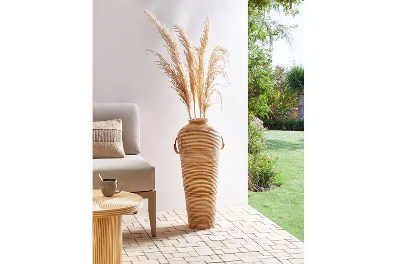 Dekorationsvas Beliani Elatia 30x30x70 cm Nature - Innredning - Vaser