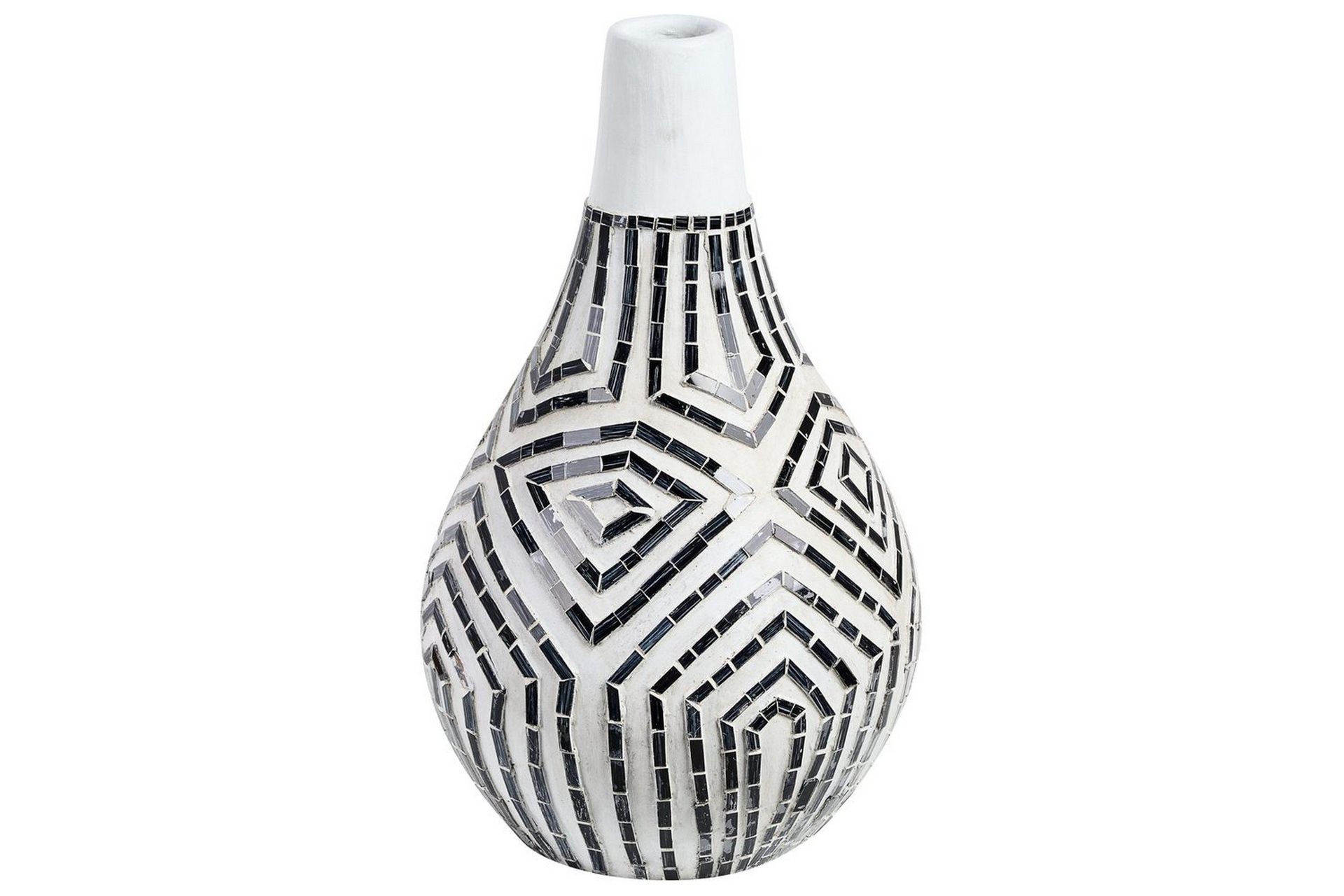 Dekorationsvas Beliani Ombilin White\|\|Black -