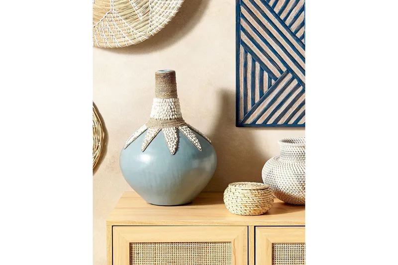 Dekorationsvas Beliani Silau blue||Beige - Innredning - Vaser