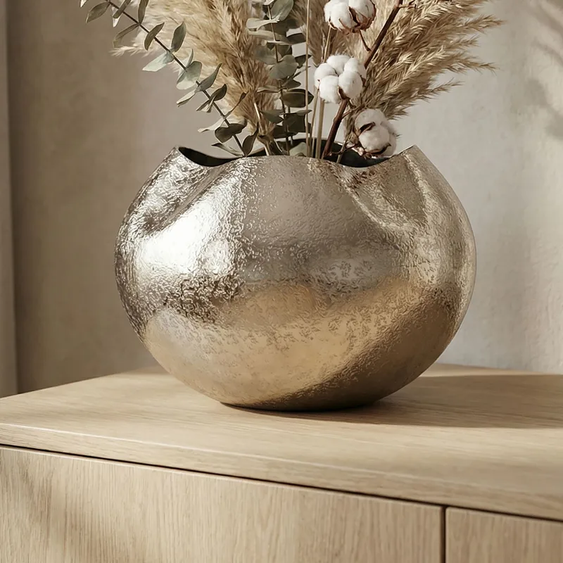 Harvik bordvase 30 cm i aluminium - Sølv - Innredning - Vaser