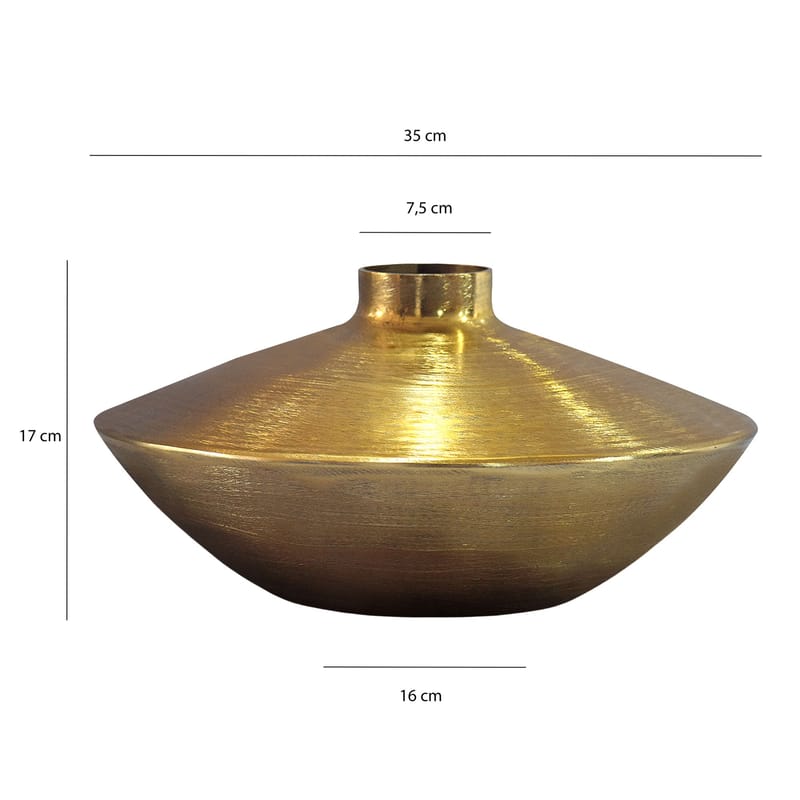 Helin bordsvase 35 cm i aluminium - Gull - Innredning - Vaser