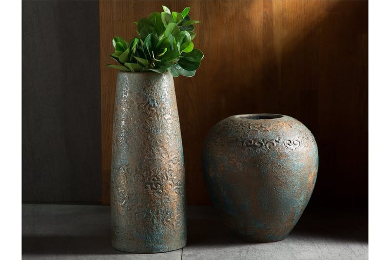NIDA Blomstervase 30 cm - Gull - Innredning - Vaser