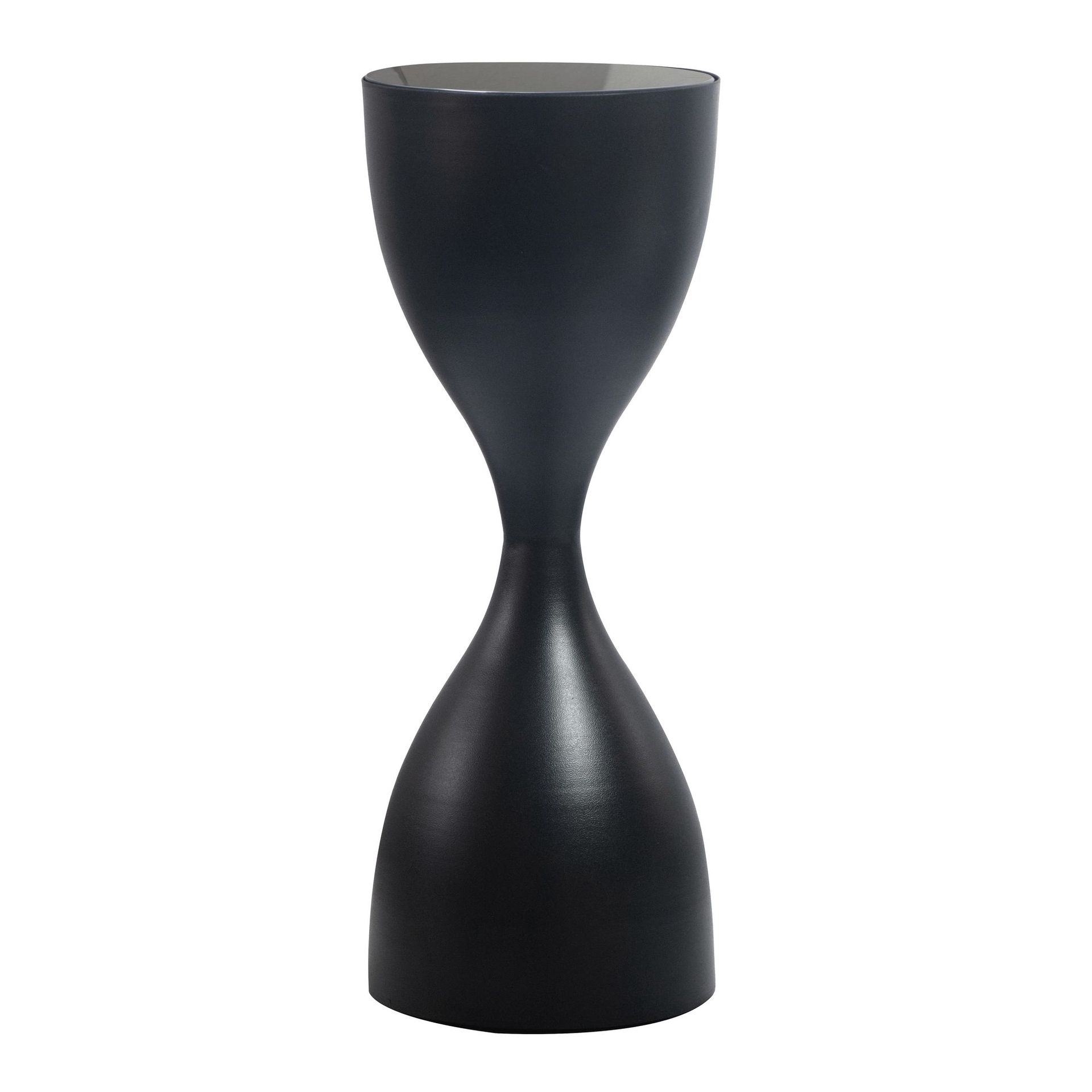 Relvik rundt sidebord 23 cm i metall og glass - Svart