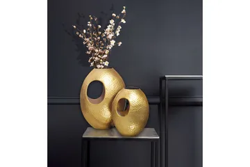 Vase Wohnling Sett av 2 Aluminium Hamret utseende, moderne loftstil Gull - Gull - Innredning - Vaser