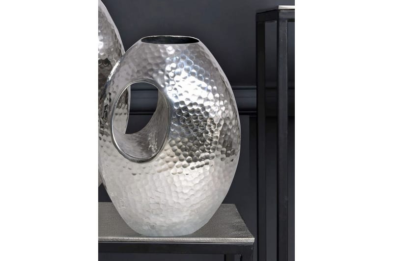 Vase Wohnling Sett av 2 Aluminium Hamret utseende, moderne loftstil Sølv - Sølv - Innredning - Vaser
