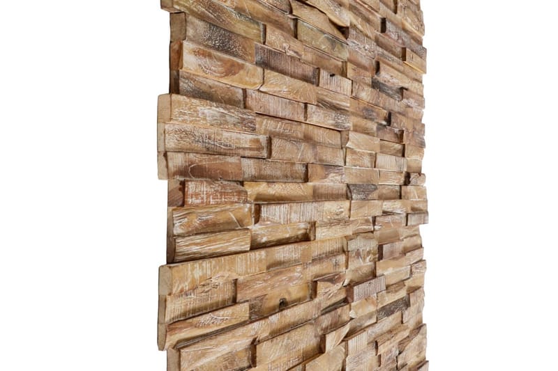 3D Veggkledninger 10 stk 1,01 m² heltre teak - Innredning - Veggdekorasjon