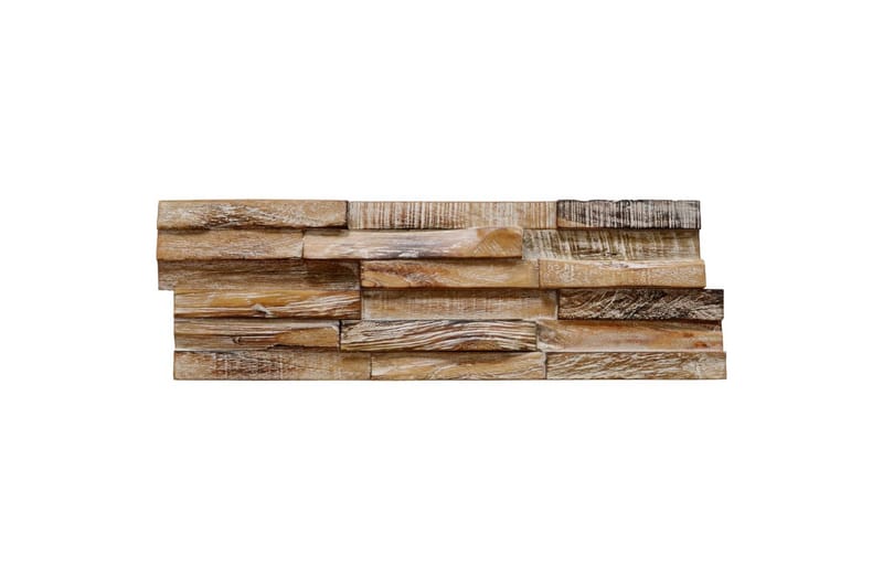 3D Veggkledninger 10 stk 1,01 m² heltre teak - Innredning - Veggdekorasjon