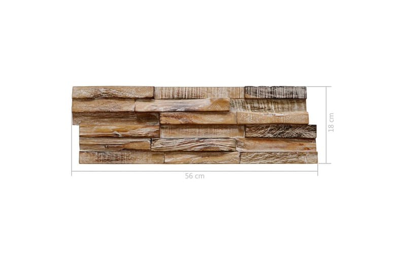 3D Veggkledninger 10 stk 1,01 m² heltre teak - Innredning - Veggdekorasjon