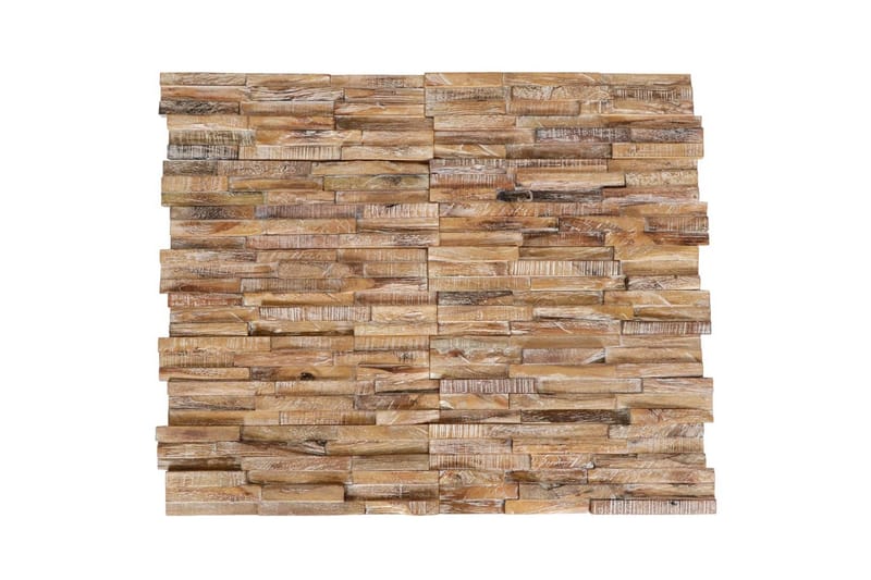 3D Veggkledninger 10 stk 1,01 m² heltre teak - Innredning - Veggdekorasjon