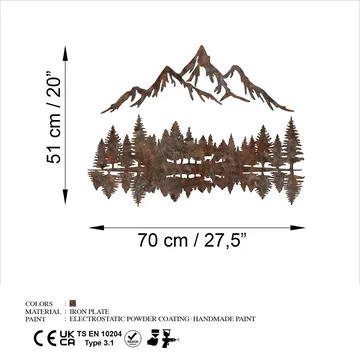 Dekorativt metallveggtilbehør Wallxpert Rusty Landscape V2 (51 x 70 cm) - Innredning - Veggdekorasjon - Wallstickers