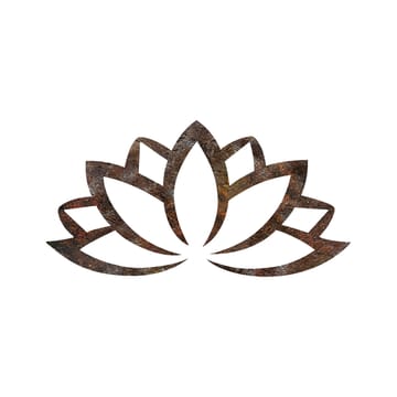 Dekorativt veggtilbehør i metall Wallxpert Rusty Lotus (35 x 60 cm) - Brun - Innredning - Veggdekorasjon - Wallstickers