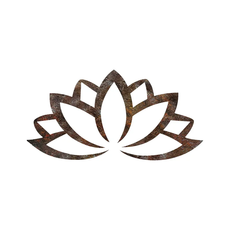Dekorativt veggtilbehør i metall Wallxpert Rusty Lotus (35 x 60 cm), Brun