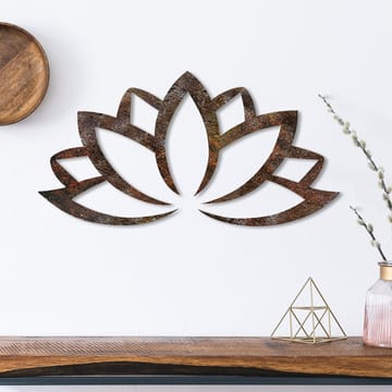 Dekorativt veggtilbehør i metall Wallxpert Rusty Lotus (35 x 60 cm) - Brun - Innredning - Veggdekorasjon - Wallstickers