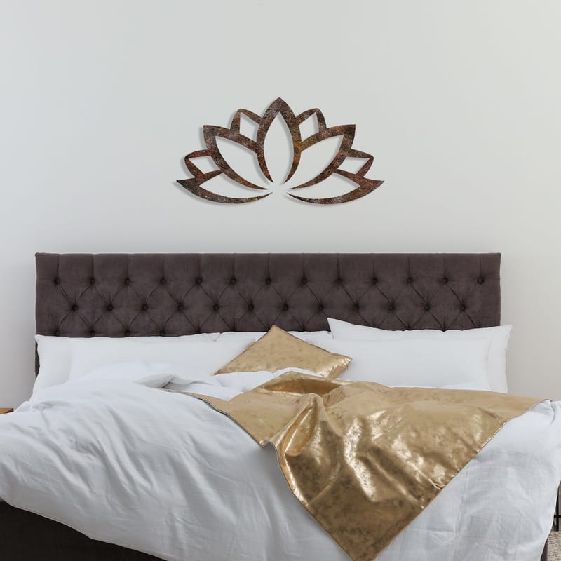 Dekorativt veggtilbehør i metall Wallxpert Rusty Lotus (35 x 60 cm) - Brun - Innredning - Veggdekorasjon - Wallstickers