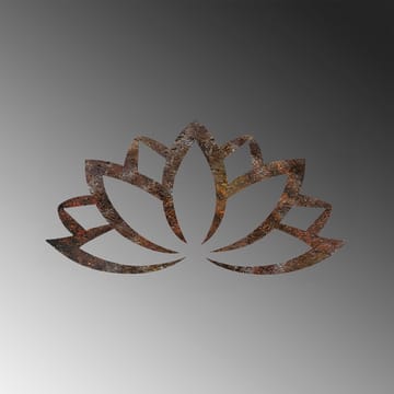 Dekorativt veggtilbehør i metall Wallxpert Rusty Lotus (35 x 60 cm) - Brun - Innredning - Veggdekorasjon - Wallstickers