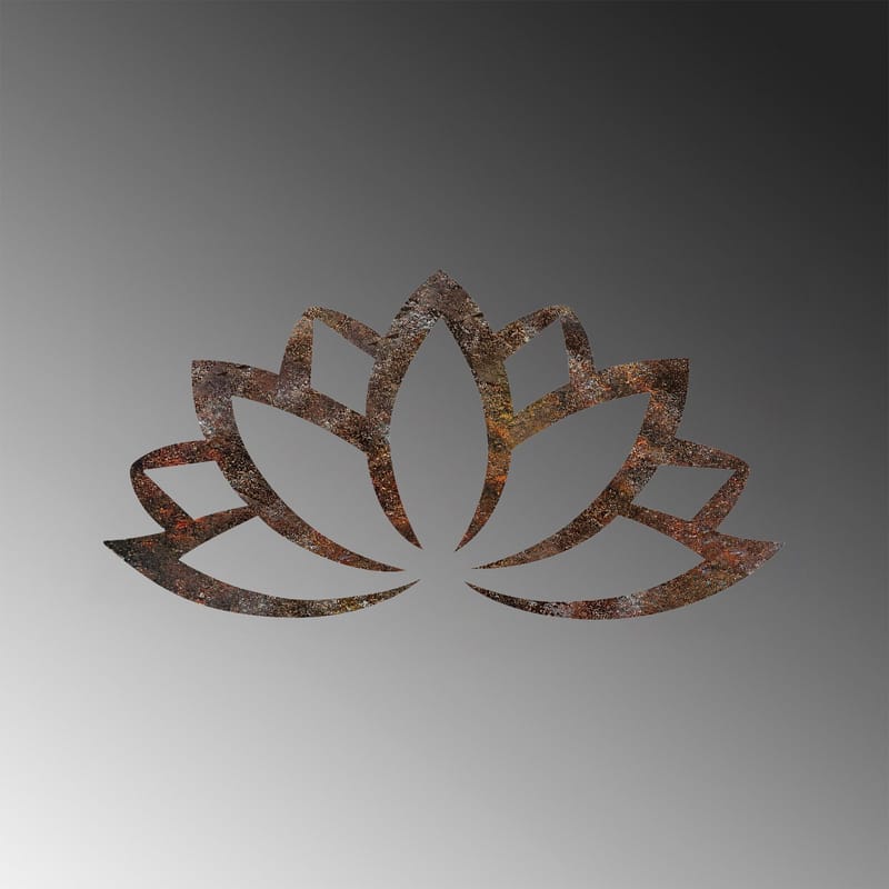 Dekorativt veggtilbehør i metall Wallxpert Rusty Lotus (35 x 60 cm) - Brun - Innredning - Veggdekorasjon - Wallstickers