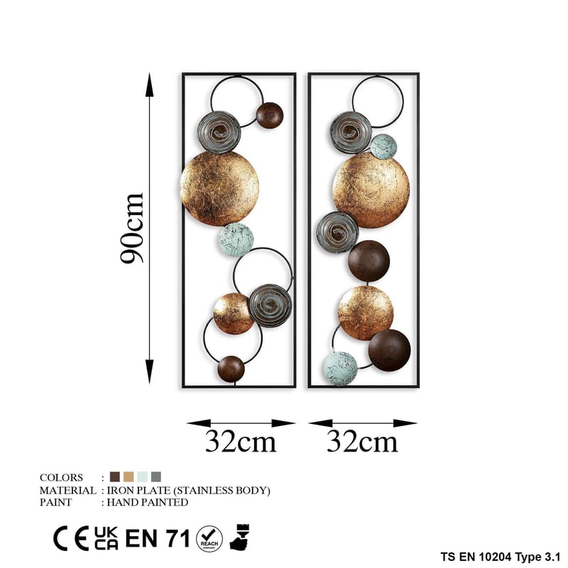 Decorative Metal Wall Accessory Wallxpert - Innredning - Veggdekorasjon - Dekorfolie - Flisdekor
