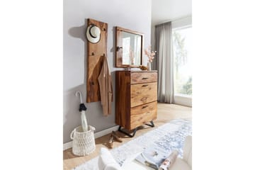 Garderobe Wohnling Vegghengt knaggrekke laget av massivt tre, to-rads krokrekke - Oppbevaring - Klesoppbevaring - Stumtjener - Knagger