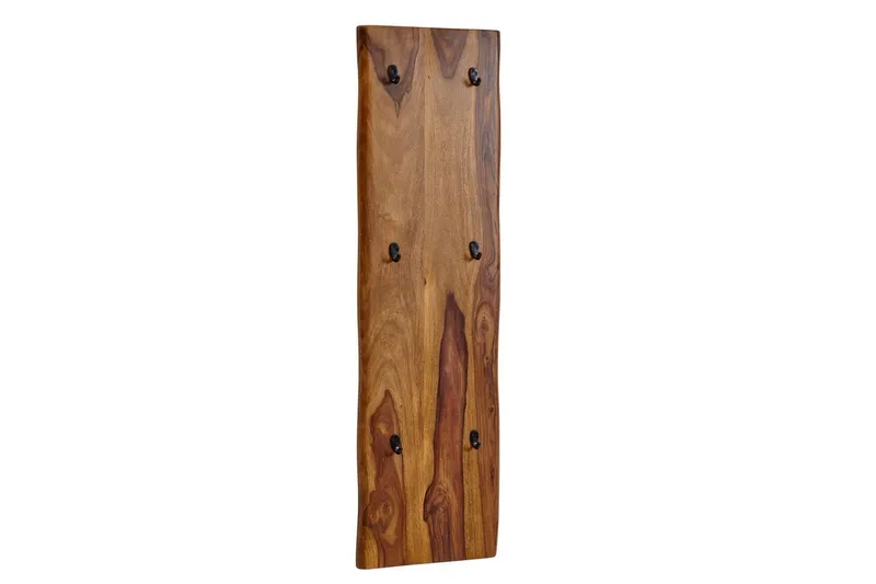 Garderobe Wohnling Vegghengt knaggrekke laget av massivt tre, to-rads krokrekke, undefined