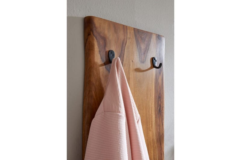 Garderobe Wohnling Vegghengt knaggrekke laget av massivt tre, to-rads krokrekke - Innredning - Veggdekorasjon - Dekorfolie - Flisdekor