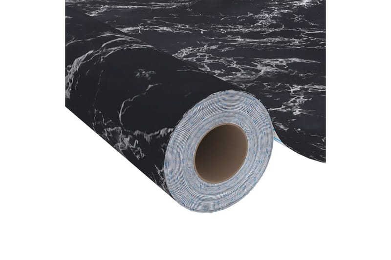 Selvklebende folie til møbler svart stein 500x90 cm PVC - Svart - Flisdekor - Dekorfolie
