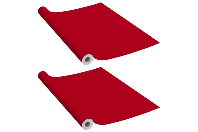 Selvklebende møbelfolier 2 stk 500x90 cm PVC rød - Rød - Innredning - Veggdekorasjon - Dekorfolie - Flisdekor