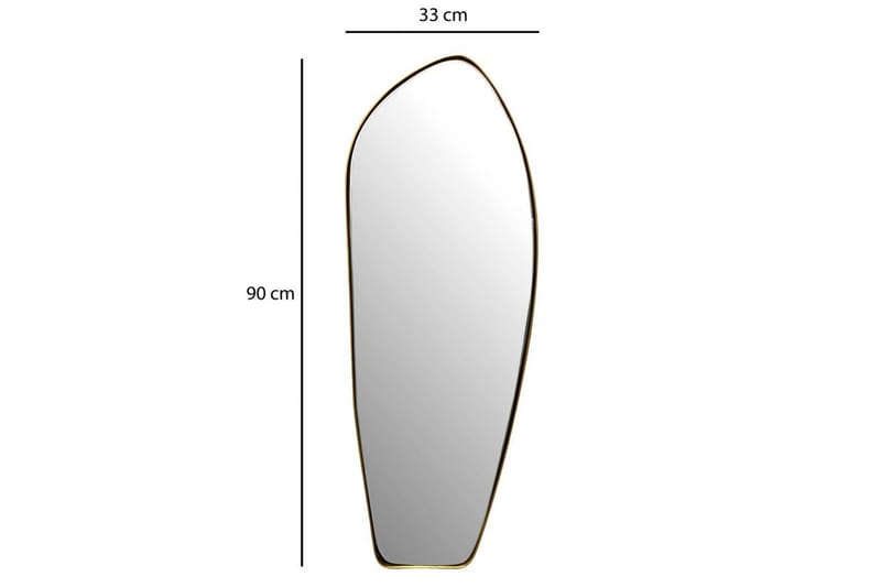 Speil Wohnling Asymmetrisk metallramme oval 90 cm - Innredning - Speil - Veggspeil
