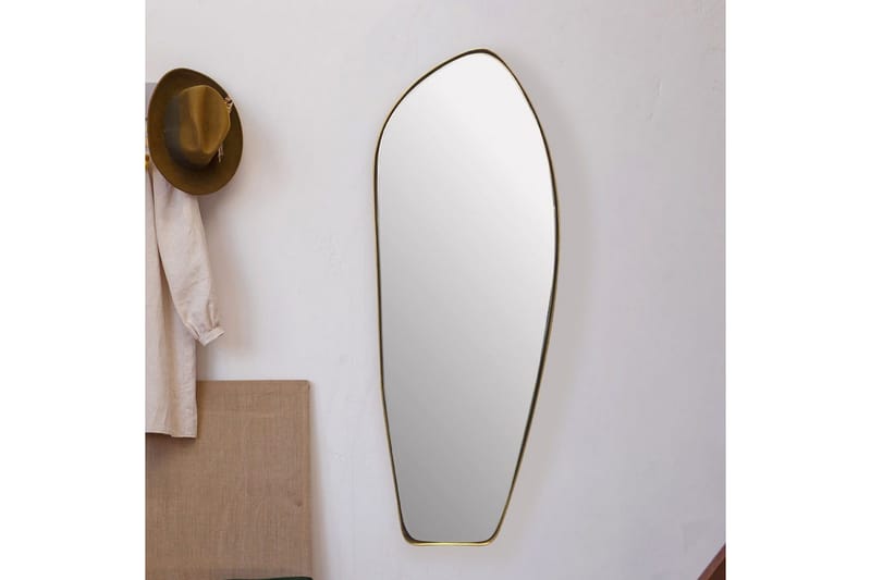 Speil Wohnling Asymmetrisk metallramme oval 90 cm - Innredning - Speil - Veggspeil