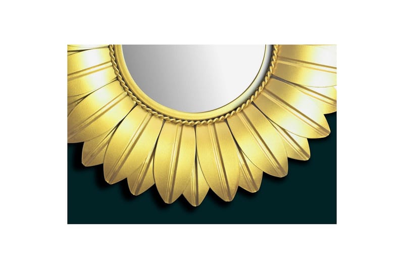 Speil Wohnling Blomst Stil Metallramme Rund 60 cm - Innredning - Veggdekorasjon - Dekorfolie - Flisdekor