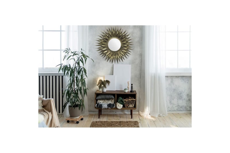 Speil Wohnling Solstil Metallramme Rund 60 cm - Innredning - Veggdekorasjon - Dekorfolie - Flisdekor
