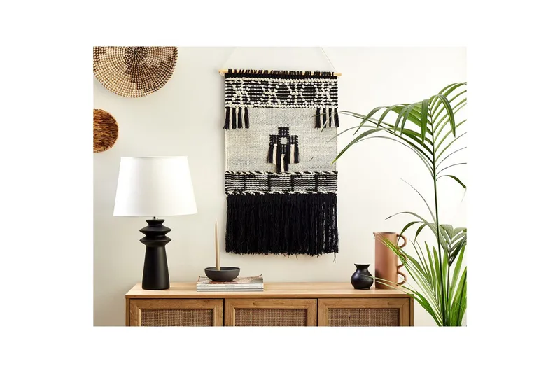 Väggdekoration i tyg Beliani Larkana Beige||Black - Innredning - Bilder & kunst