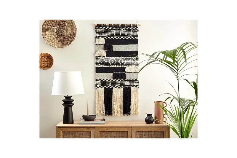 Väggdekoration i tyg Beliani Muridke Beige||Black - Innredning - Bilder & kunst