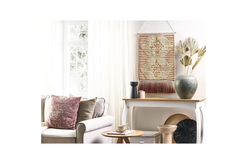 Väggdekoration i tyg Beliani Sabo Beige||Red||GOLD - Innredning - Bilder & kunst