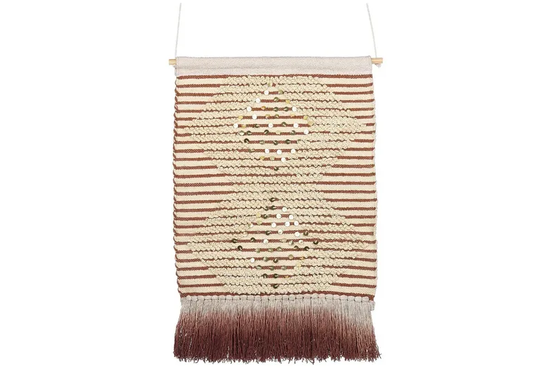 Väggdekoration i tyg Beliani Sabo Beige||Red||GOLD, undefined