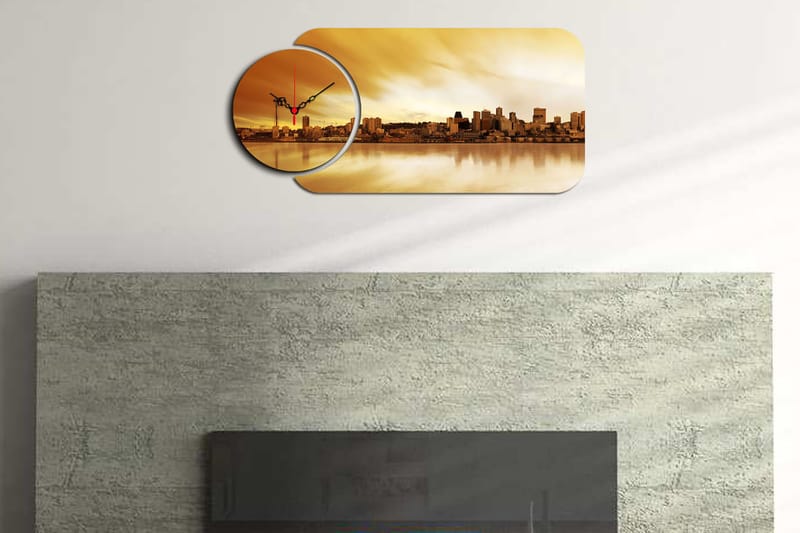 2-Deler - Flerfarget - Innredning - Veggdekorasjon - Veggklokke