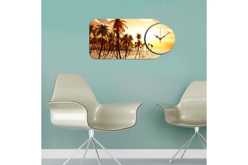 2-Deler - Flerfarget - Innredning - Veggdekorasjon - Veggklokke